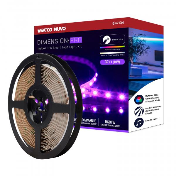 Dimension Pro - Tape light strip - 32 ft. - Hi-Output - RGB plus Tunable White - J-Box connection - Starfish IOT Capable - IR Remote Included