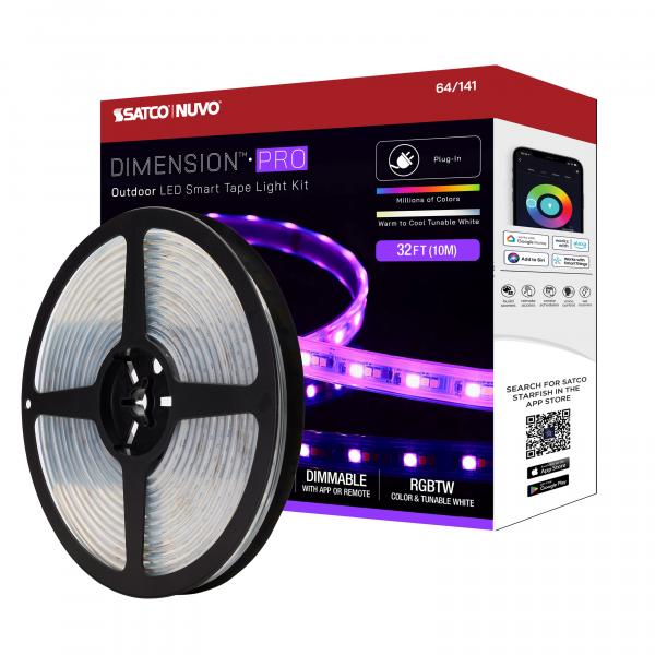 Dimension Pro - Tape light strip - 32 ft. - Hi-Output - RGB plus Tunable White - Plug connection - IP65 - Starfish IOT Capable - RF Remote Included