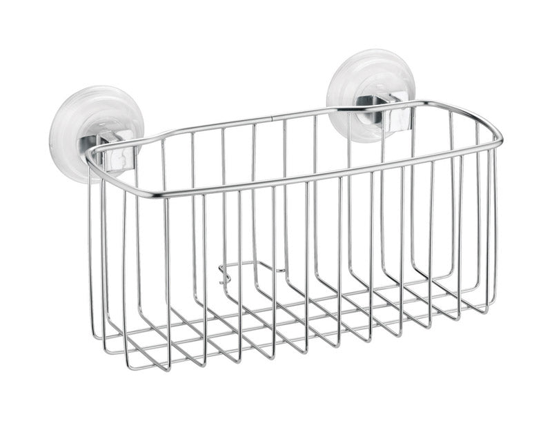 iDesign Power Lock Silver Stainless Steel Shower Basket