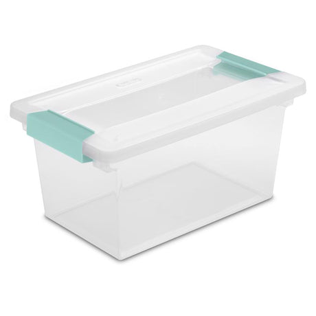 Sterilite 0.9 cu ft Clear Clip Storage Box 5.375 in. H X 6.625 in. W X 11 in. D Stackable