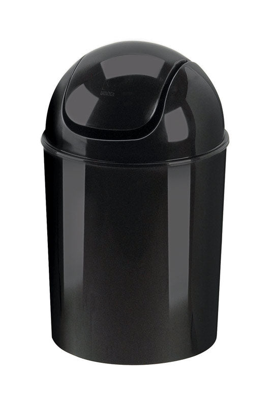 Umbra 1.25 gal Black Plastic Swing-Top Wastebasket