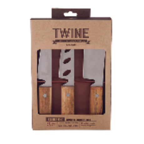 TWINE Country Home Acacia Wood Rustic Cheese Cutting Set