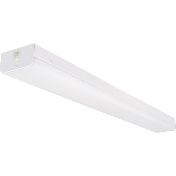 LED 4 ft. - Wide Strip Light - 40W - 4000K - White Finish - Connectible with Sensor