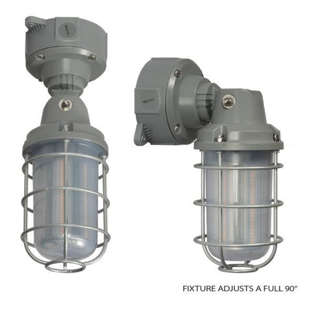 LED Adjustable Vapor Tight Fixture - 20W - 3000K - Gray Finish - 100-277V