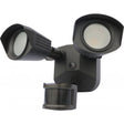 LED Security Light - Dual Head - Bronze Finish - 3000K - Motion Sensor