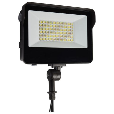 LED Tempered Glass Flood Light with Bypassable Photocell - CCT Selectable 3K/4K/5K - Wattage Adjustable 45W/60W/80W - ColorQuick and PowerQuick Technology - Bronze Finish