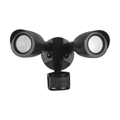 LED Security Light - Dual Head - Motion Sensor Included - Black Finish - 3000K