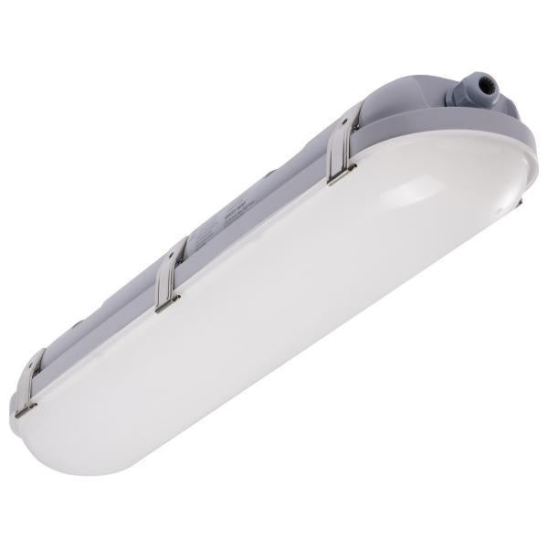 2 Foot - 20 Watt - Vapor Proof Linear Fixture with Integrated Microwave Sensor - CCT Selectable - IP65 and IK08 Rated - 120V-347V