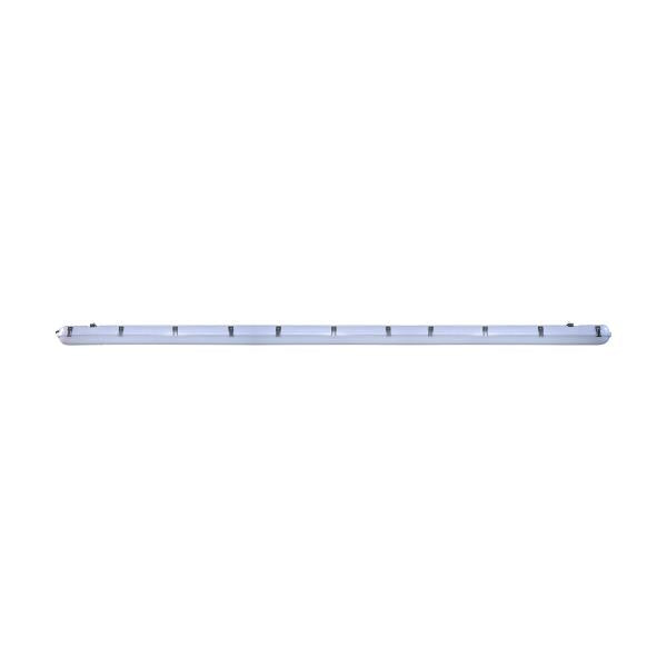 8 Foot - Vapor Proof Linear Fixture with Integrated Microwave Sensor - CCT & Wattage Selectable - IP65 and IK08 Rated