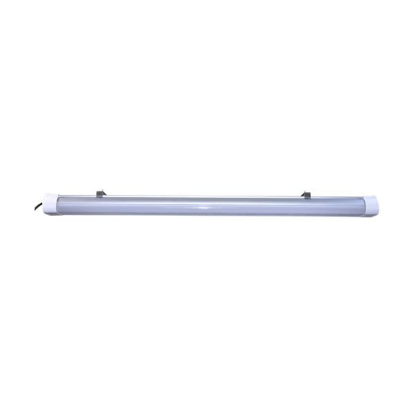 4 Foot - LED Tri-Proof Linear Fixture with Integrated Microwave Sensor - CCT & Wattage Selectable - IP65 and IK08 Rated