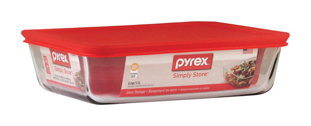 Pyrex Simply Store 6 cups Clear Food Storage Container 1 pk