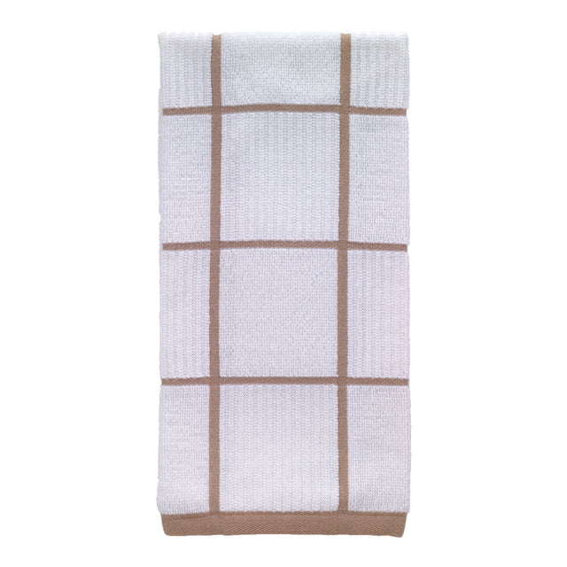 T-Fal Sand Cotton Checked Parquet Kitchen Towel 1 pk