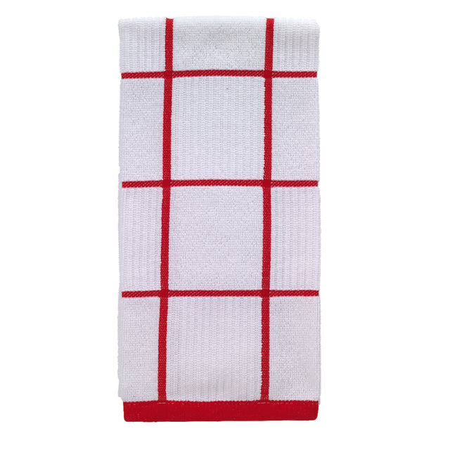 T-Fal Red Cotton Checked Parquet Kitchen Towel 1 pk