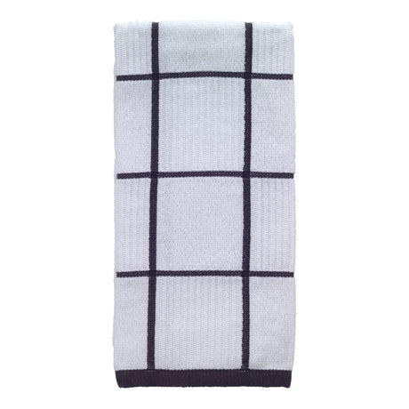 T-Fal Charcoal Cotton Checked Parquet Kitchen Towel 1 pk