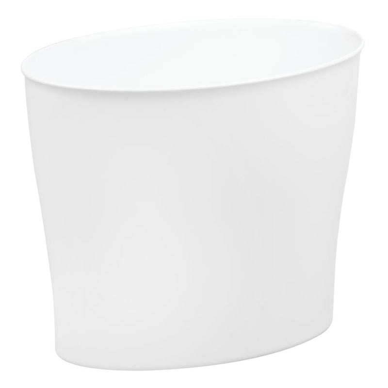 iDesign Nuvo White Plastic Oval Wastebasket