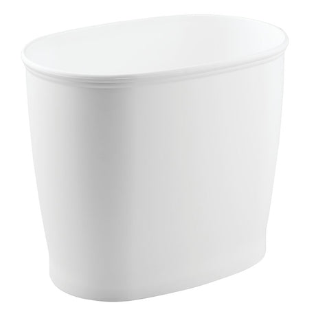 iDesign Kent White Plastic Oval Wastebasket