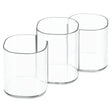 iDesign Clarity Cosmetic Trio Clear Plastic Utensil Holder