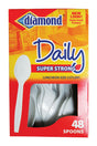 Diamond White Plastic Heavy Duty Spoons 48 pk