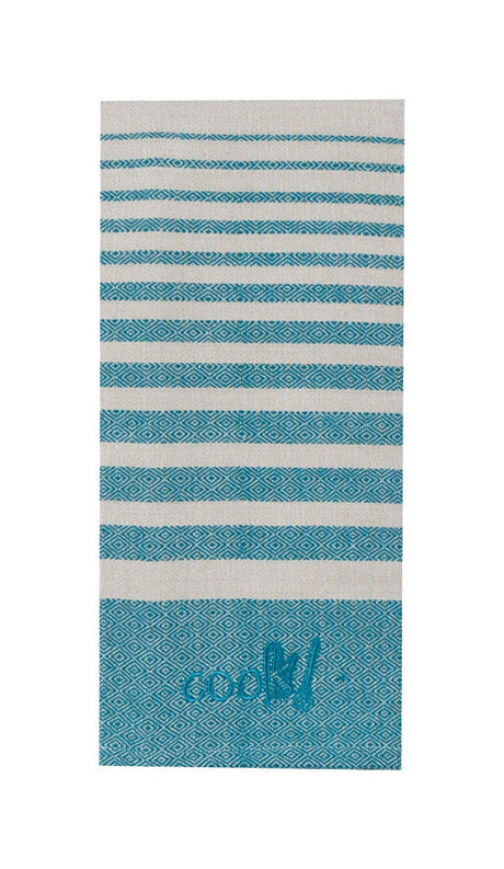 Kay Dee Cooks Kitchen Teal Cotton Cook Woven Tea Towel 1 pk