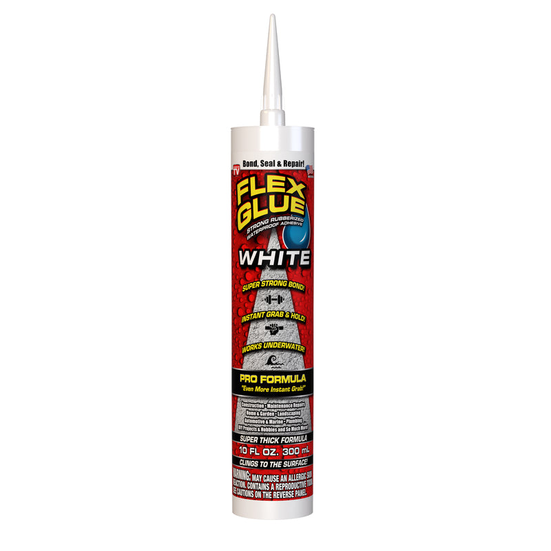 Flex Seal Family of Products FLEX GLUE White Rubberized Waterproof Adhesive 10 oz