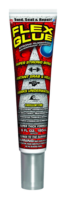 Flex Seal Family of Products FLEX GLUE White Rubberized Waterproof Adhesive 6 oz