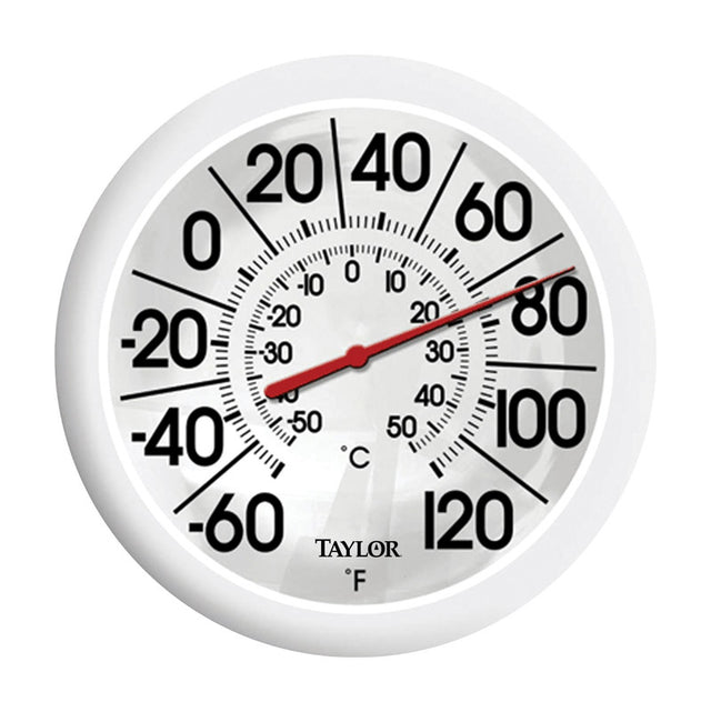 Taylor Dial Thermometer Plastic White 8.5 in.