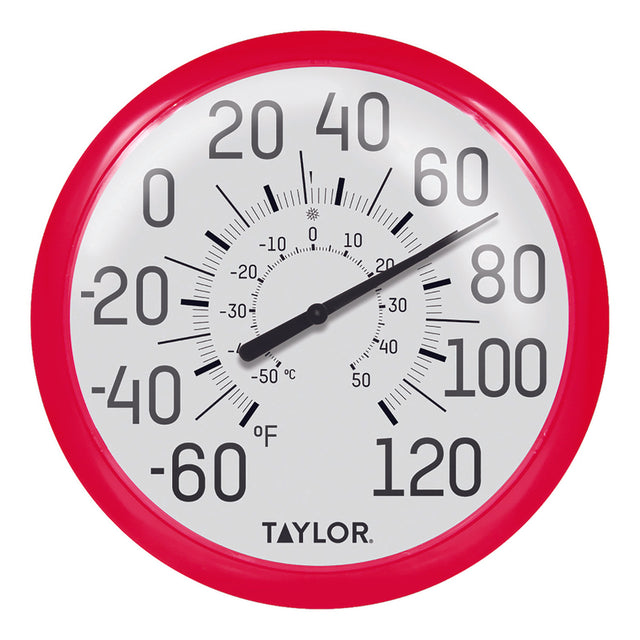 Taylor Dial Thermometer Plastic Red 13.25 in.