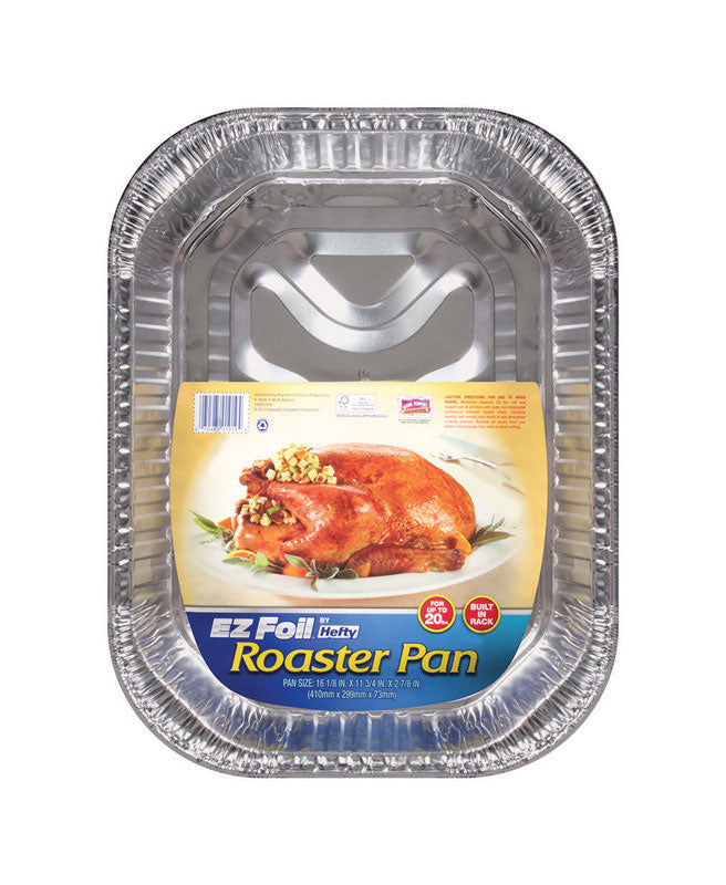 Hefty EZ Foil 11-3/4 in. W X 16-1/8 in. L Roaster Pan Silver