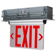 Red (Clear) Edge Lit LED Exit Sign - 3.14 Watts - Single Face - 120V/277 Volts - Clear Finish