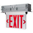 Red (Mirror) Edge Lit LED Exit Sign - 3.14 Watt - Dual Face - 120/277 Volts - Silver Finish