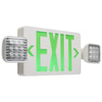 Combination Green Exit Sign/Emergency Light - Singe/Dual Face - 120/277 Volts - Remote Compatible - White Finish