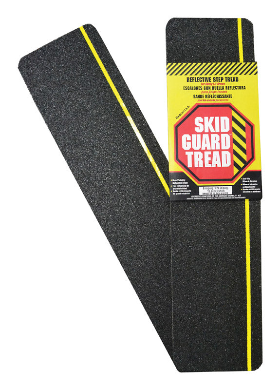 Skid Guard 6 in. W X 24 in. L Black/Yellow Stair Tread