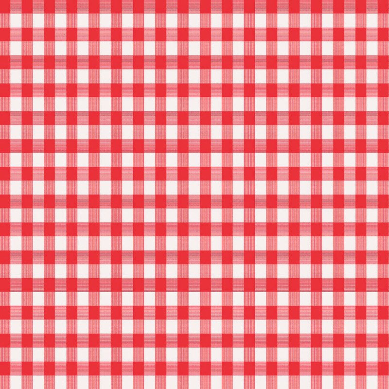 Magic Cover Red/White Checkered Vinyl Disposable Tablecloth 54 in. L X 54 in. W