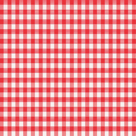 Magic Cover Red/White Checkered Vinyl Disposable Tablecloth 54 in. L X 54 in. W