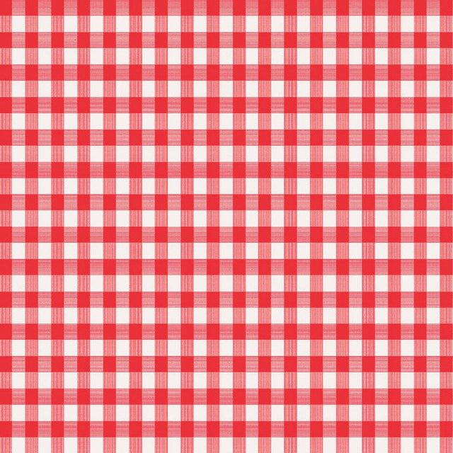 Magic Cover Red/White Checkered Vinyl Disposable Tablecloth 54 in. L X 54 in. W