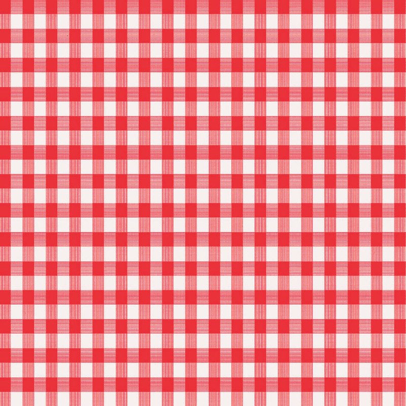 Magic Cover Red/White Checkered Vinyl Disposable Tablecloth 90 in. L X 52 in. W