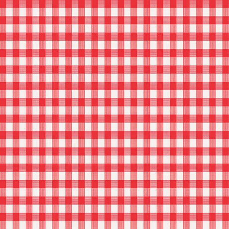 Magic Cover Red/White Checkered Vinyl Disposable Tablecloth 90 in. L X 52 in. W