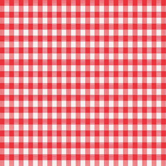 Magic Cover Red/White Checkered Vinyl Disposable Tablecloth 90 in. L X 52 in. W