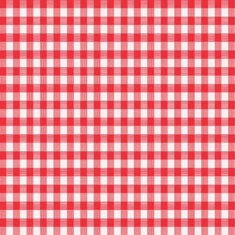 Magic Cover Red/White Checkered Vinyl Disposable Tablecloth 70 in. L X 52 in. W