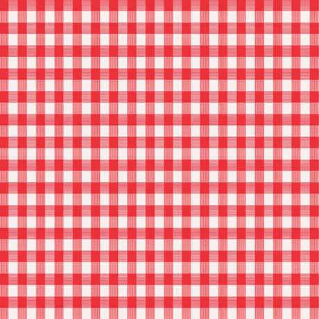 Magic Cover Red/White Checkered Vinyl Disposable Tablecloth 70 in. L X 52 in. W