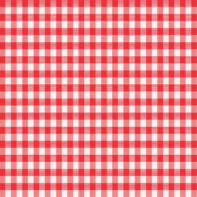 Magic Cover Red/White Checkered Vinyl Disposable Tablecloth 70 in. L X 52 in. W