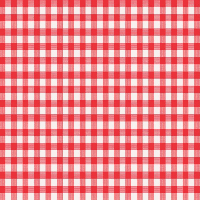 Magic Cover Red/White Checkered Vinyl Disposable Tablecloth 52 in. L X 52 in. W