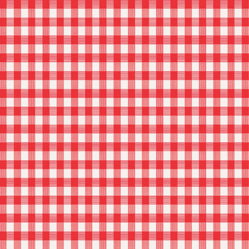 Magic Cover Red/White Checkered Vinyl Disposable Tablecloth 52 in. L X 52 in. W