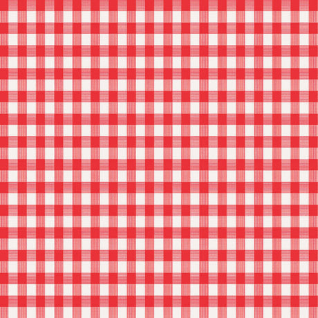 Magic Cover Red/White Checkered Vinyl Disposable Tablecloth 52 in. L X 52 in. W