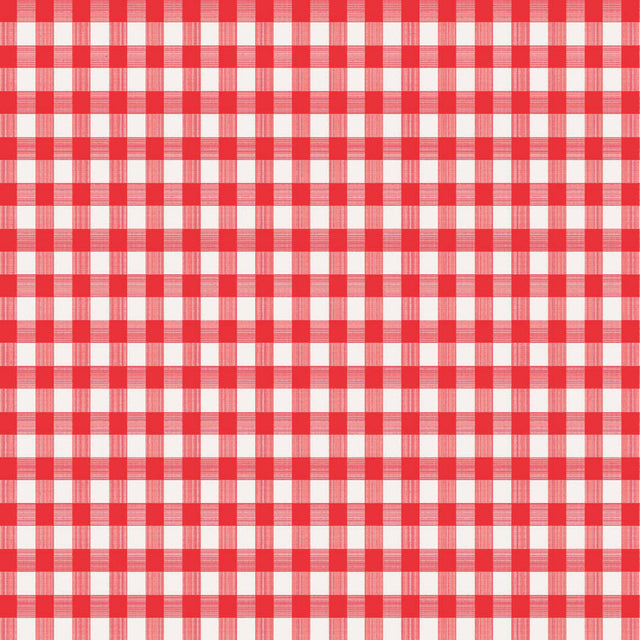 Magic Cover Red/White Checkered Vinyl Disposable Tablecloth 52 in. L X 52 in. W