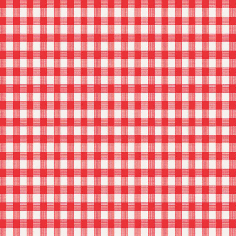 Magic Cover Red/White Checkered Vinyl Disposable Tablecloth 90 in. L X 52 in. W