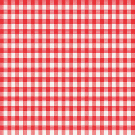 Magic Cover Red/White Checkered Vinyl Disposable Tablecloth 90 in. L X 52 in. W