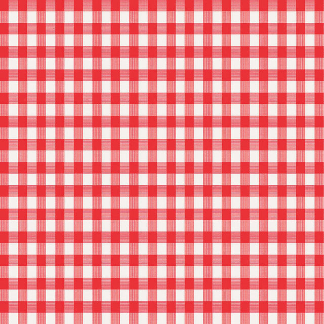 Magic Cover Red/White Checkered Vinyl Disposable Tablecloth 90 in. L X 52 in. W