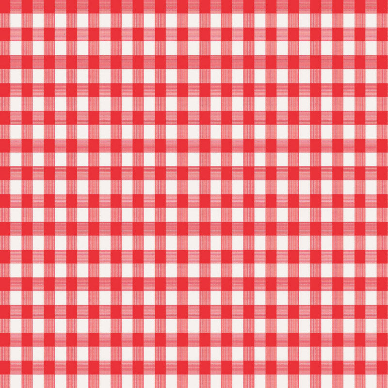 Magic Cover Red/White Checkered Vinyl Disposable Tablecloth 54 in. L X 54 in. W