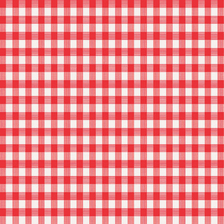 Magic Cover Red/White Checkered Vinyl Disposable Tablecloth 54 in. L X 54 in. W